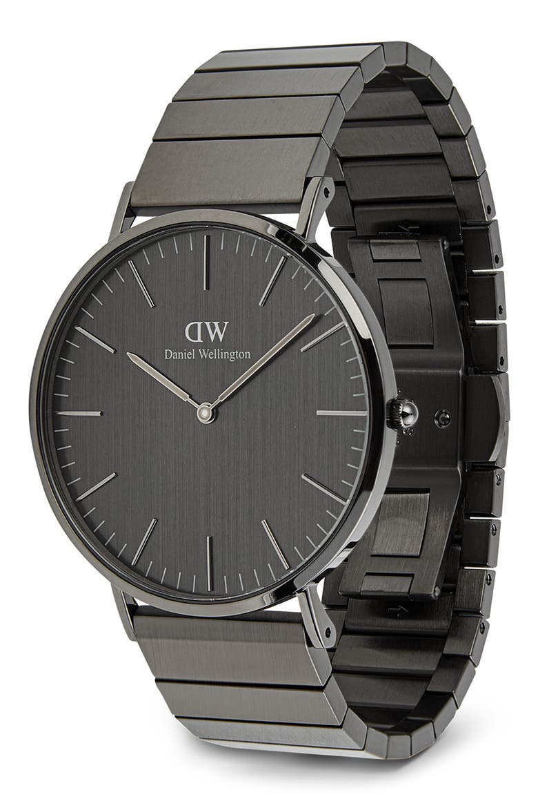 Classic Piano Link Bracelet Watch, 40mm, Alternate, color, GREY