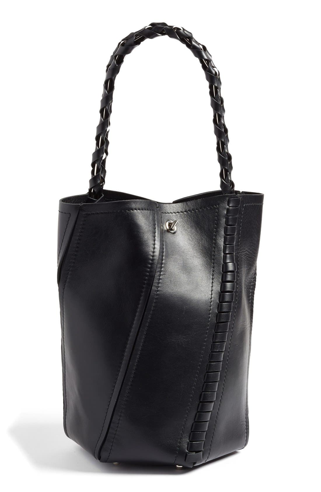 Proenza Schouler 'Medium Hex' Whipstitch Leather Bucket Bag, Main, color, 