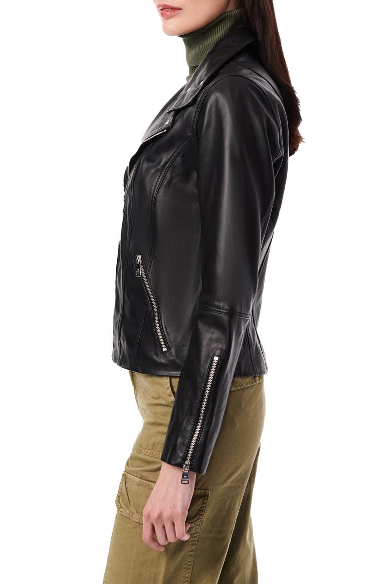 Bernardo Leather Moto Jacket, Alternate, color,