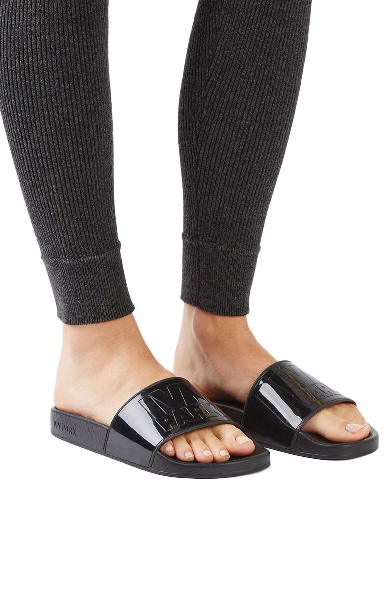 IVY PARK<sup>®</sup> Glossy Logo Slide Sandal, Alternate, color, 