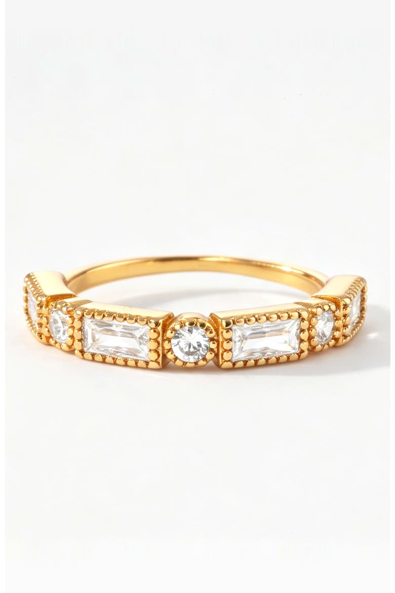 Round & Baguette Vintage Ring, Main, color, Gold