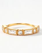 Mint & Lily Round & Baguette Vintage Ring