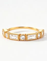 Mint & Lily Round & Baguette Vintage Ring