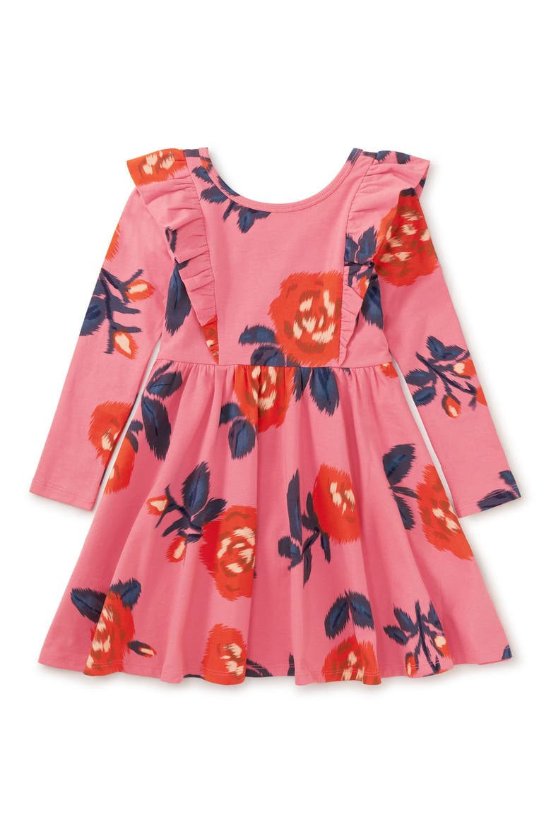 Ruffle Shoulder Ballet Dress, Alternate, color, Turkish Rose