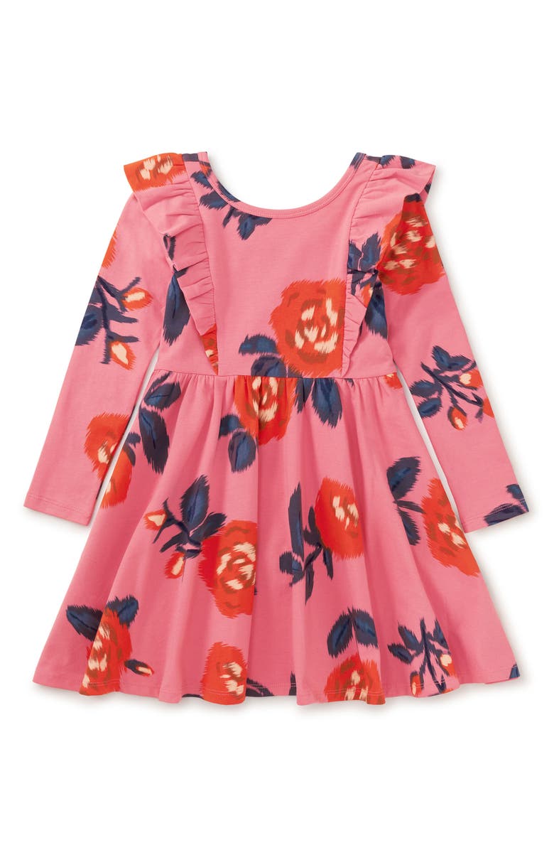 Tea Collection Ruffle Shoulder Ballet Dress, Alternate, color, Turkish Rose