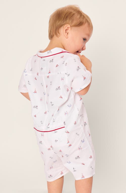 Petite Plume Summer Fitted One-piece Pajamas In White