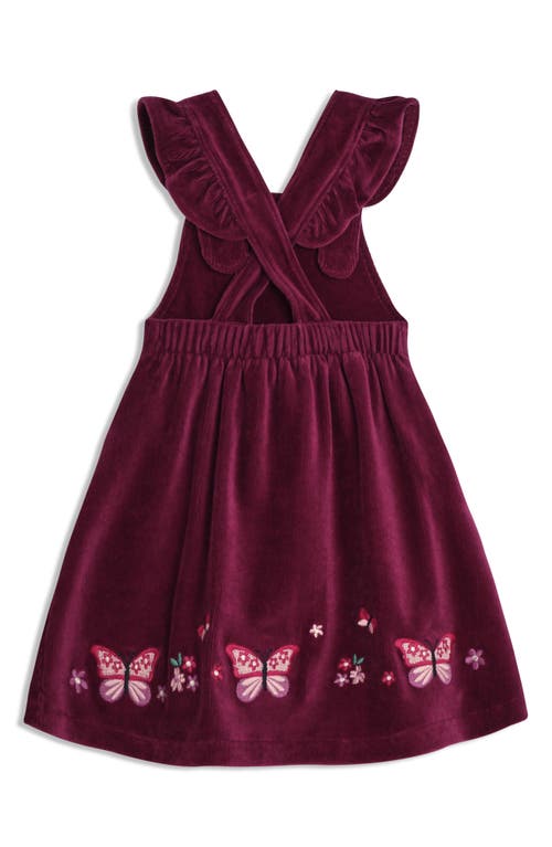 JOJO MAMAN BÉBÉ JOJO MAMAN BEBE FLORAL PRINT TOP & BUTTERFLY APPLIQUÉ CORDUROY PINEFORE SET