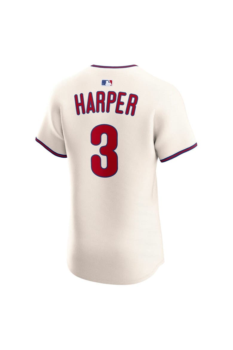 Men's Nike Bryce Harper Cream Philadelphia Phillies Alternate 2 Elite Jersey, Alternate, color, Cream