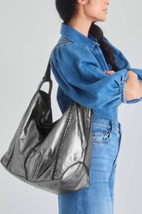 The Sak Los Feliz Large Tote Leather Bag In Gray