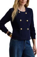 Lauren Ralph Lauren Double Breasted Combed Cotton Cardigan