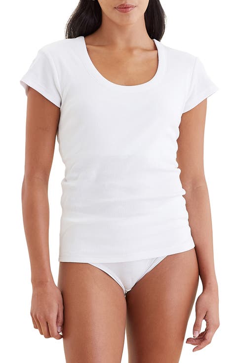 Milla Ribbed Shelf Bra T-Shirt