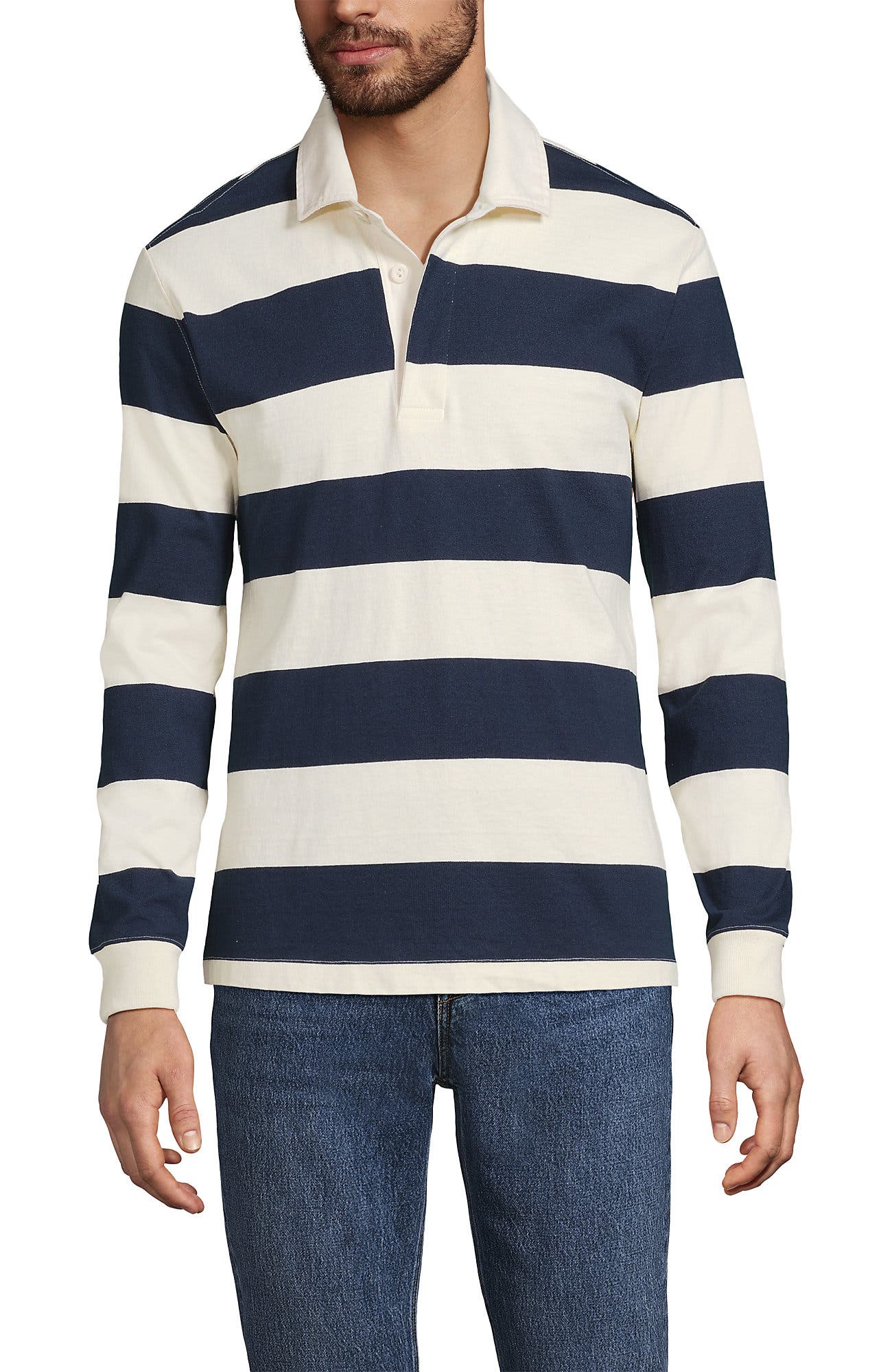 selected Lunar Navy/Ivory Stripe