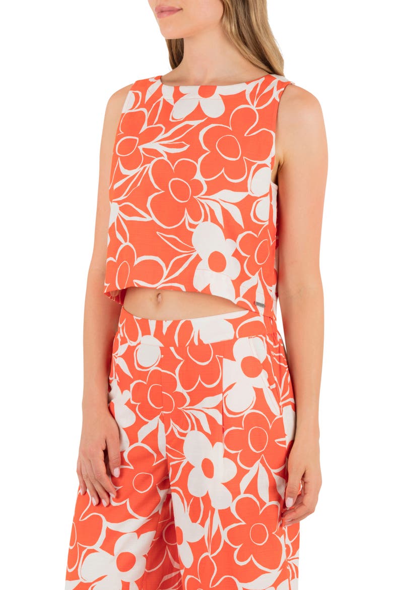Daisy Floral Crop Tank, Alternate, color, TERRACOTTA