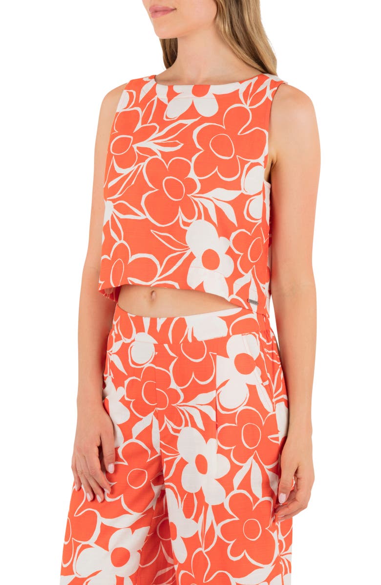 Hurley Daisy Floral Crop Tank, Alternate, color, Terracotta