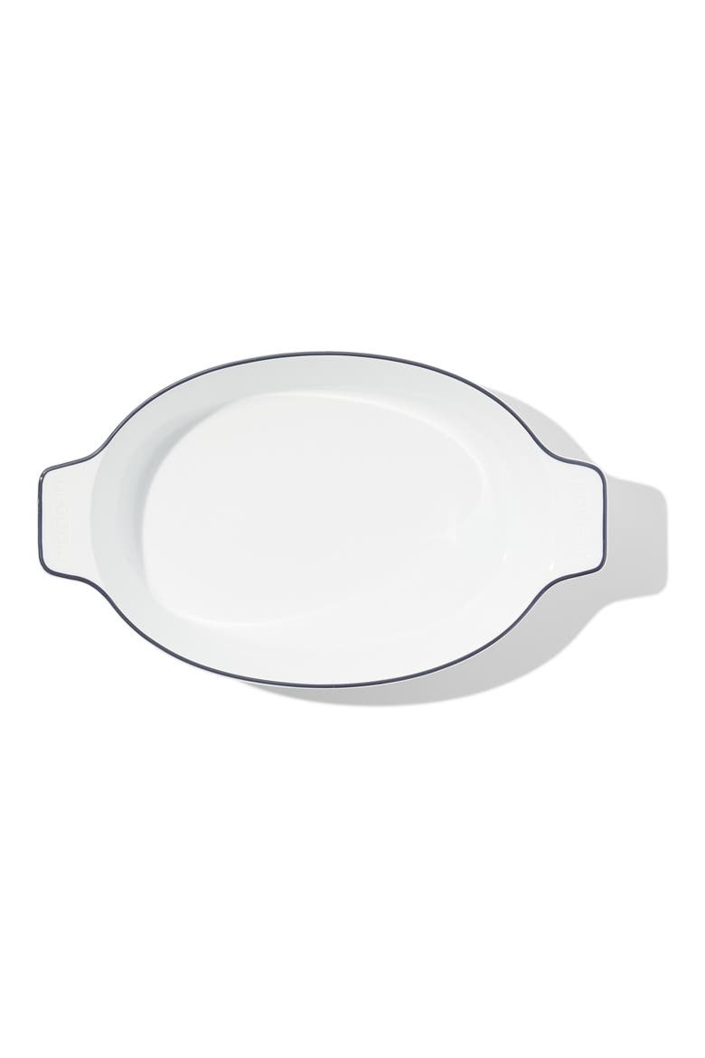 10" x 6.6" Oval Porcelain Baking Dish, Alternate, color, WHITE