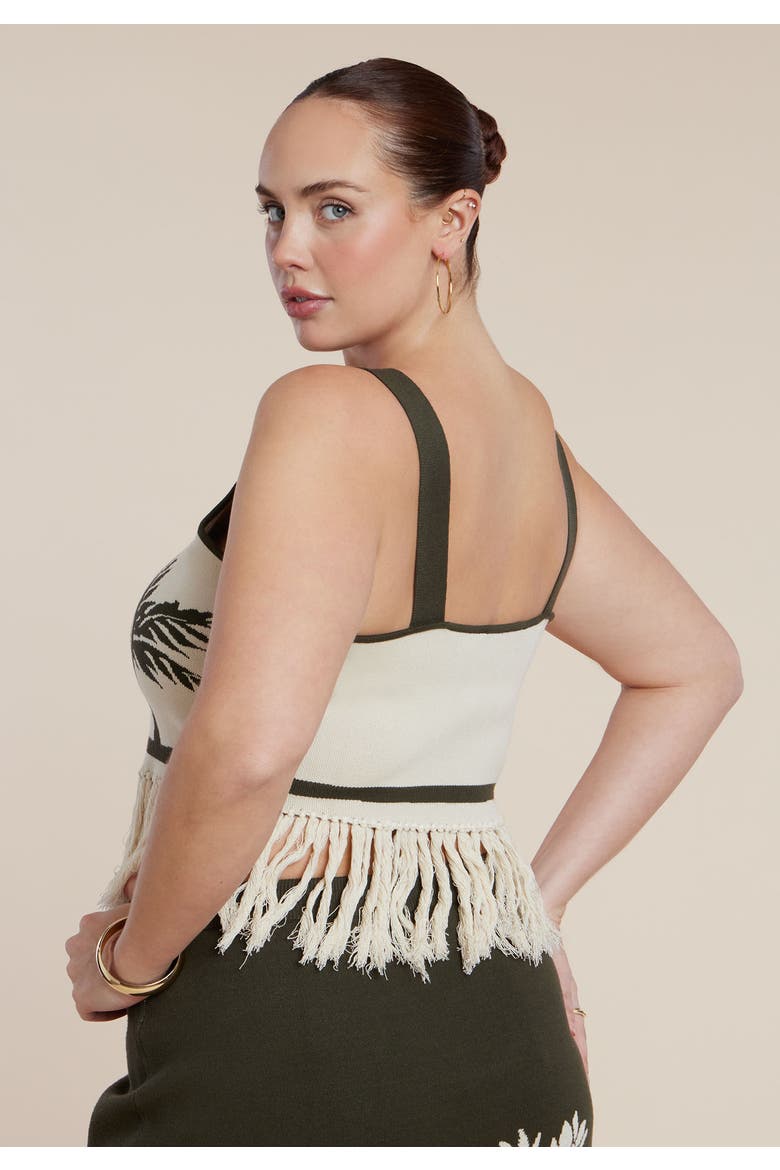 Fringe Crop Top, Alternate, color, TRIO PALM OLIVE