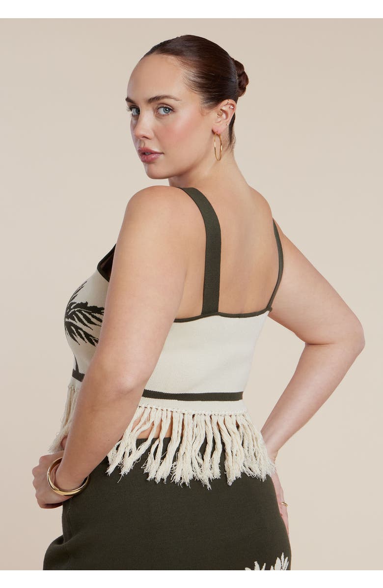 ELOQUII Fringe Crop Top, Alternate, color, 