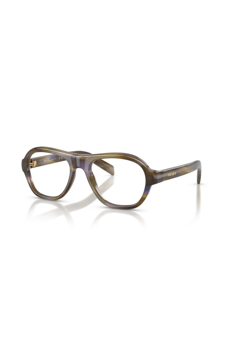 Prada 55mm Rectangle optical glasses, Main, color, Brown