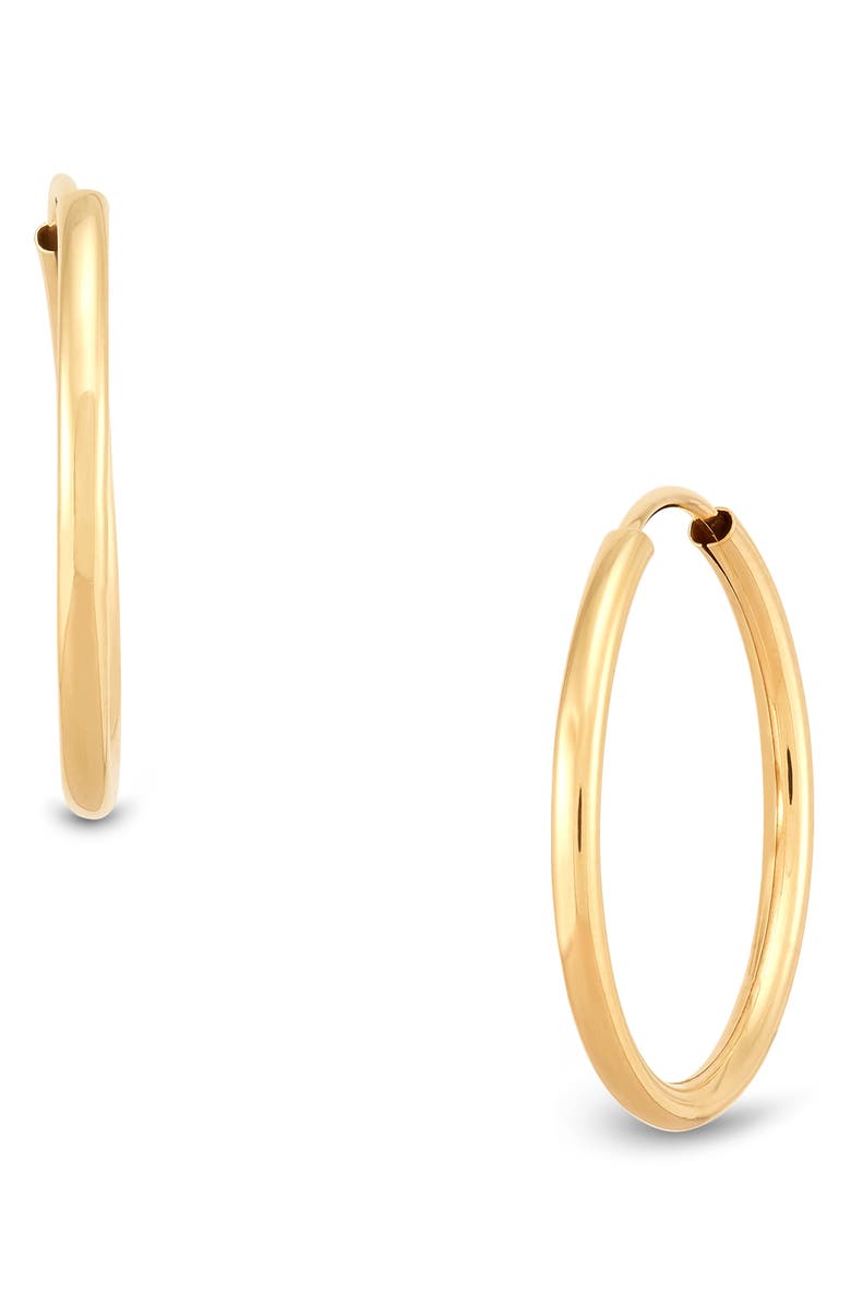 Frankie & Zoe 14K Yellow Gold Endless Hoop Earrings, Main, color,