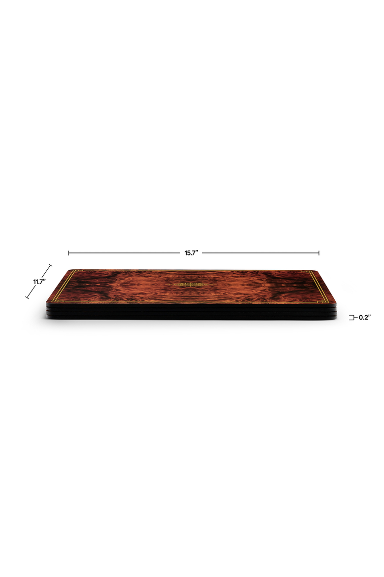 Walnut Burlap Set of 4 Cork Back Placemats, Alternate, color, Walnut