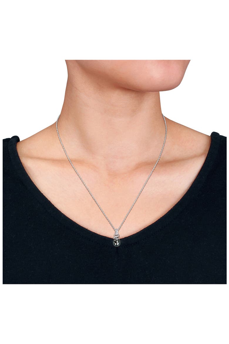 Cultured Tahitian Pearl Pendant Necklace, Alternate, color, BLACK