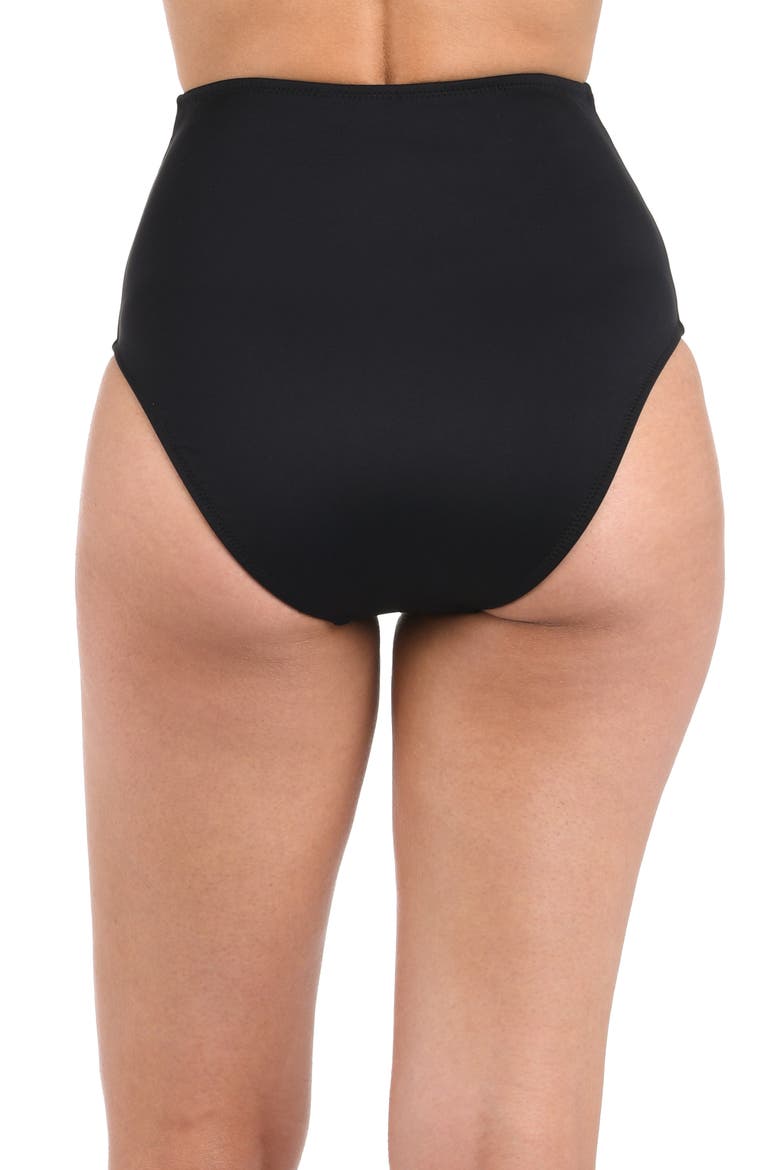 Luxe Ultra High Waist Compression Swim Bottoms, Alternate, color, BLACK