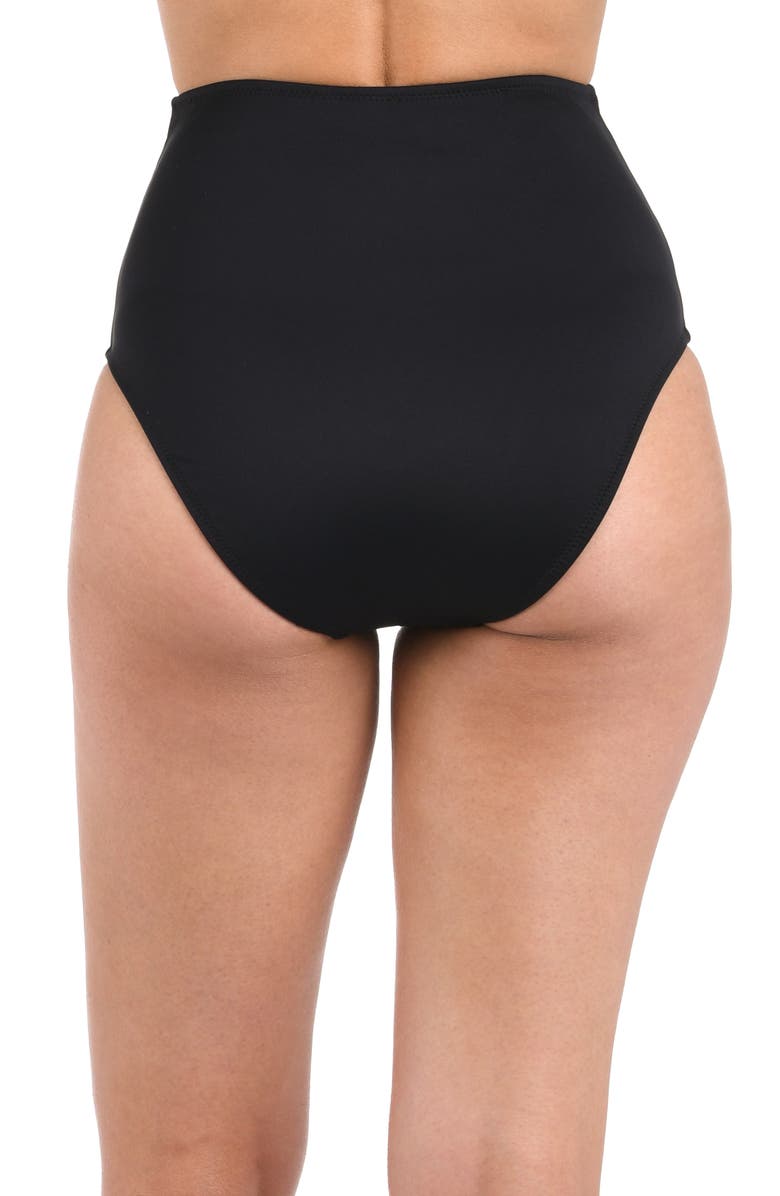 La Blanca Luxe Ultra High Waist Compression Swim Bottoms, Alternate, color, Black