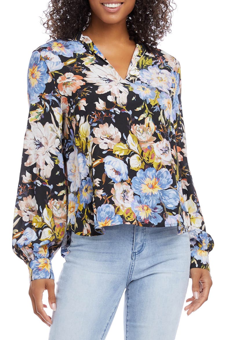Spread Collar Top, Main, color, FLOWER PRINT