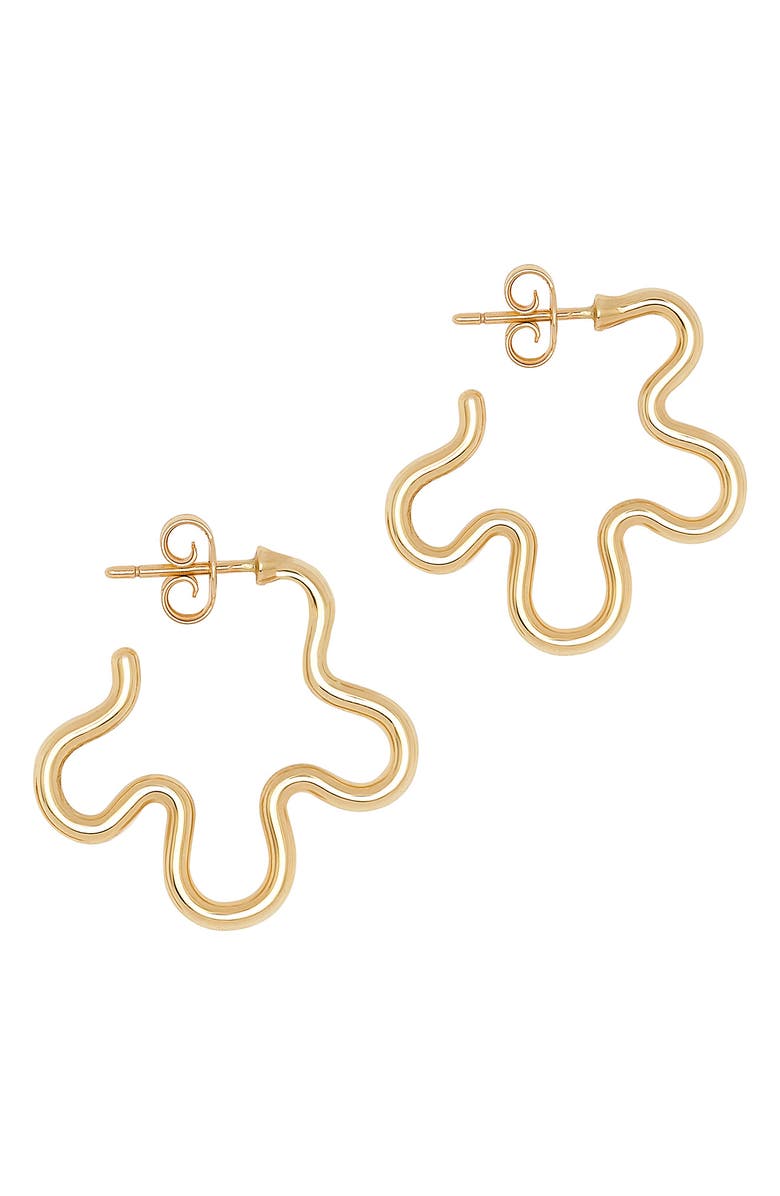 Bea Bongiasca Flower Hoop Earrings, Main, color, Gold