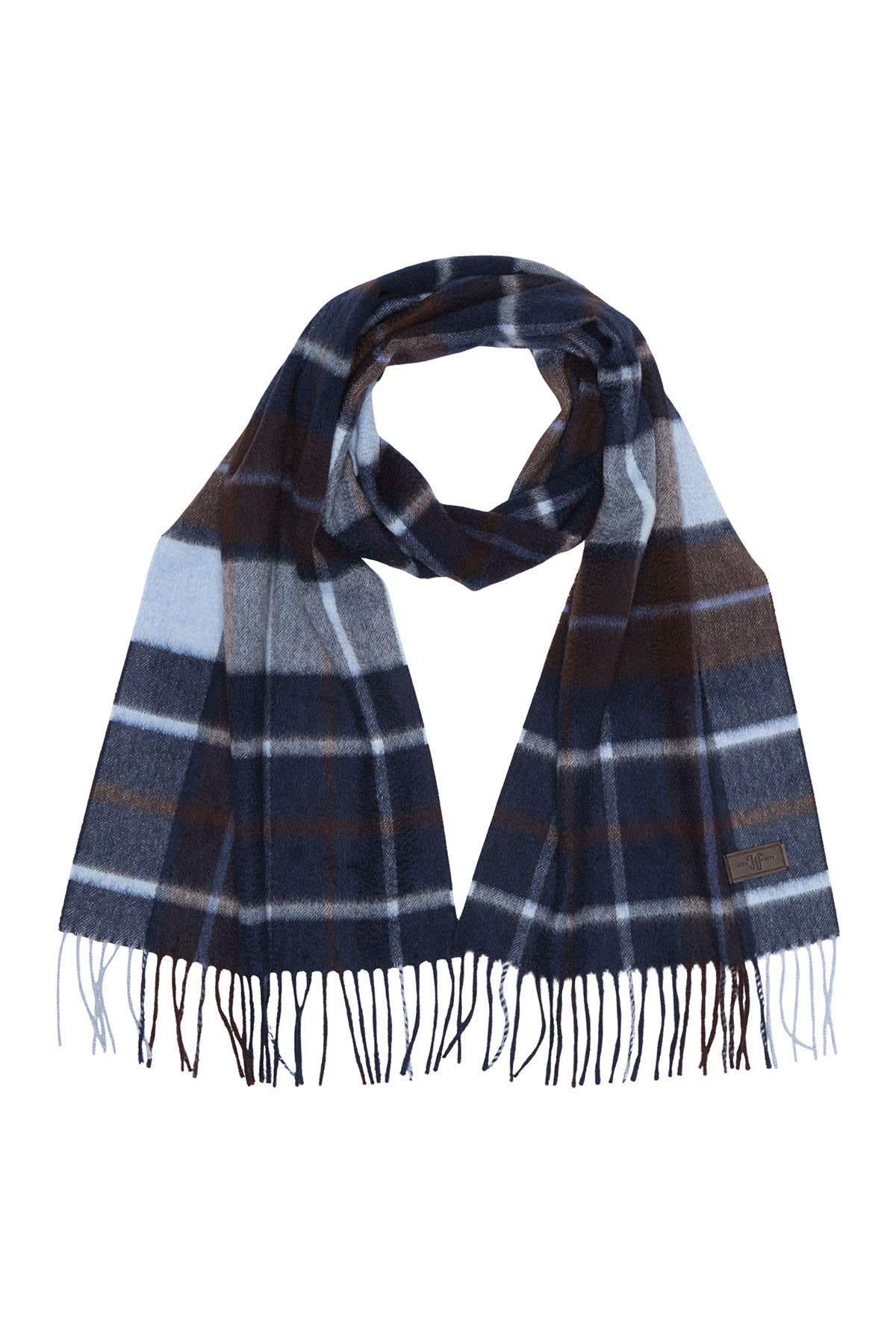 Hickey Freeman Cashmere Plaid Scarf