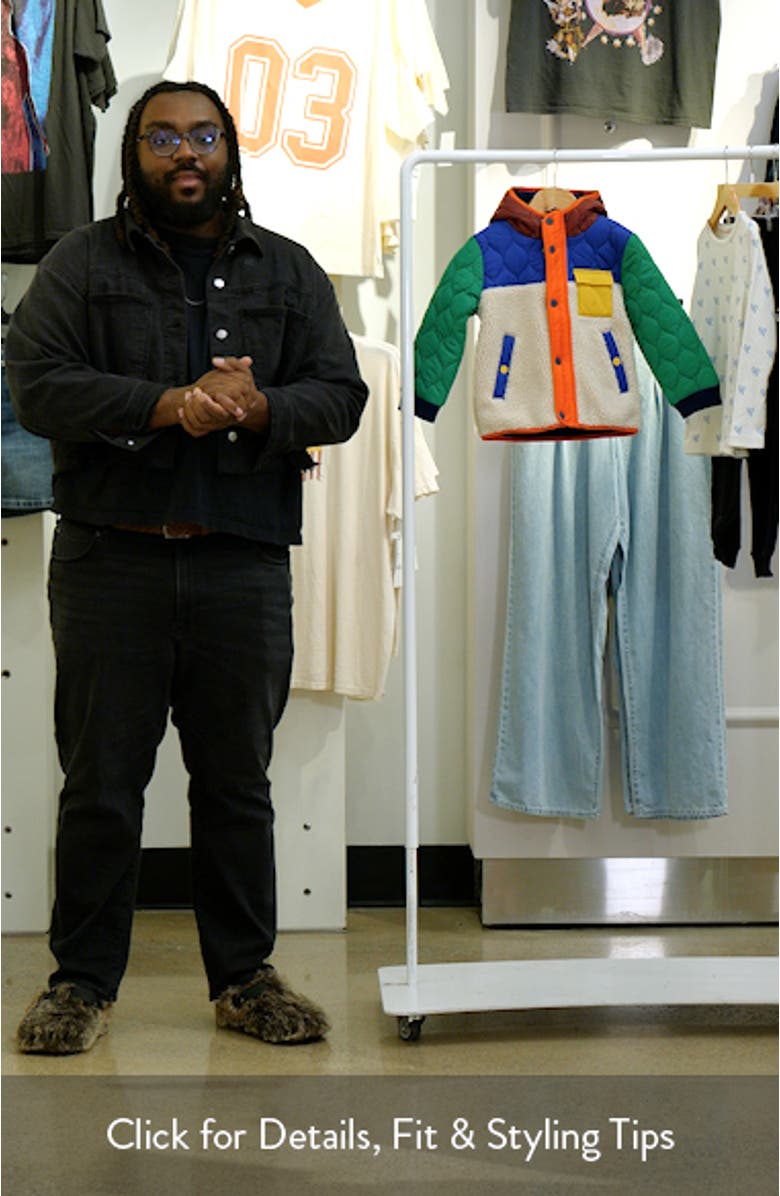 Kids' Colorblock Mixed Media Hooded Jacket