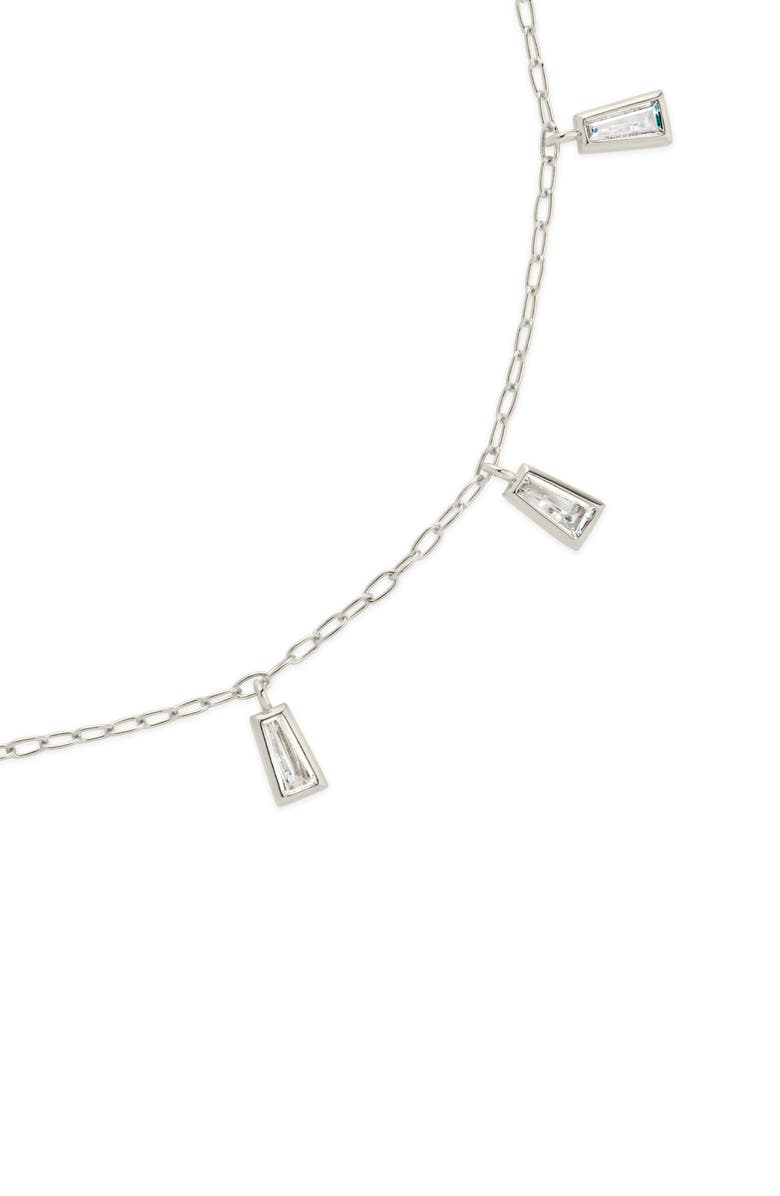 Sterling Forever Lillian Cubic Zirconia Anklet, Alternate, color, Silver