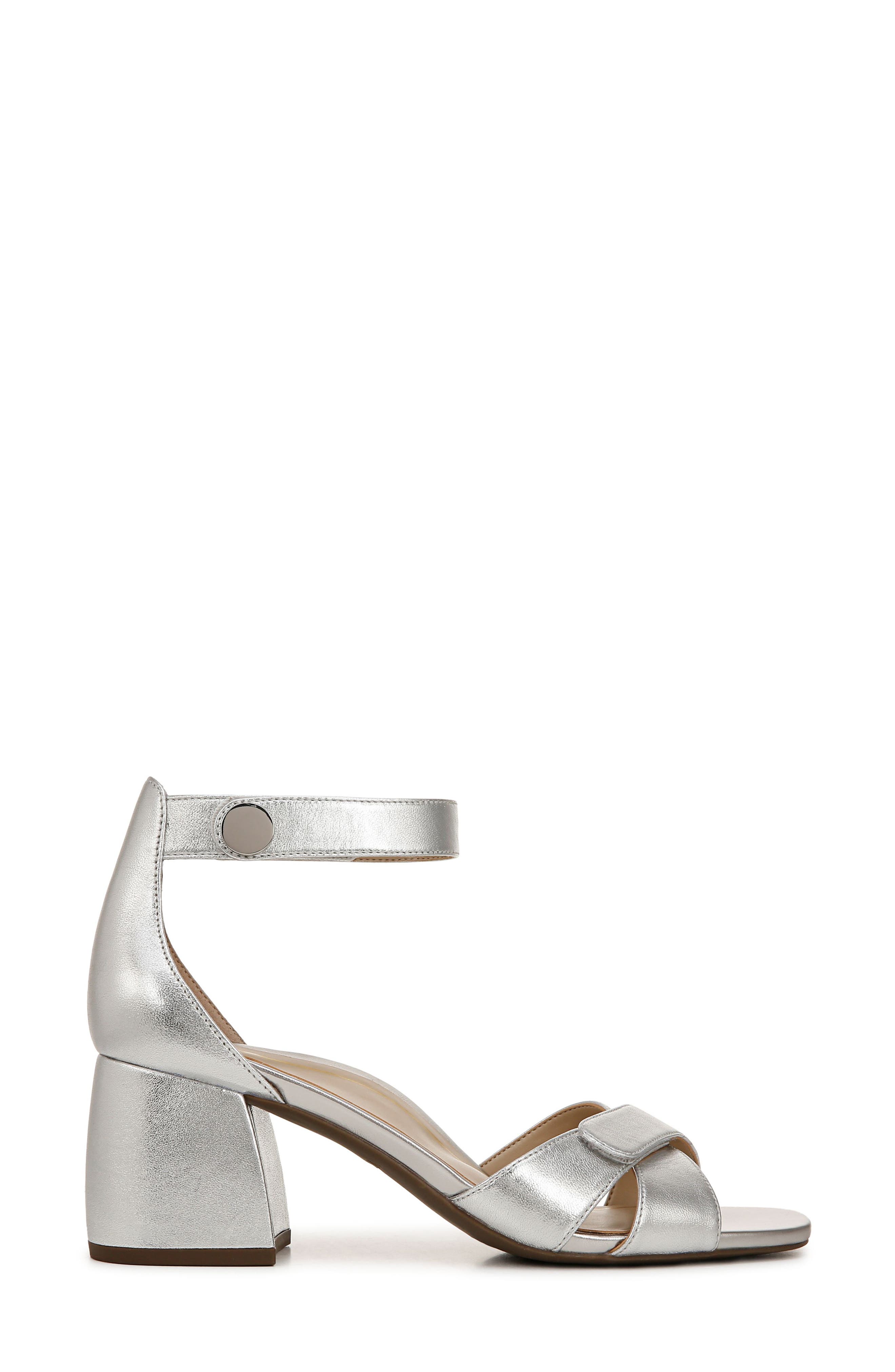 Salinas Block Heel Sandal, Alternate, color, SILVER