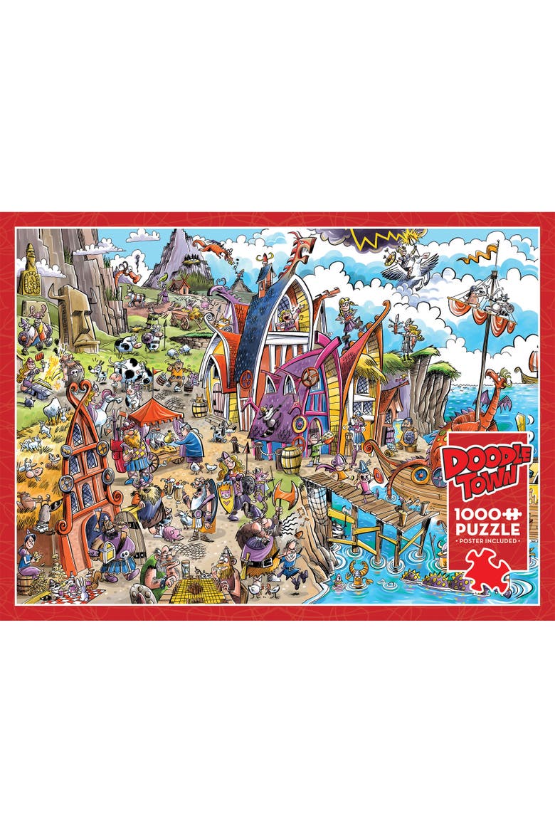 Viking Village 1000 Piece Puzzle Reference Poster Included, Alternate, color, Multicolored
