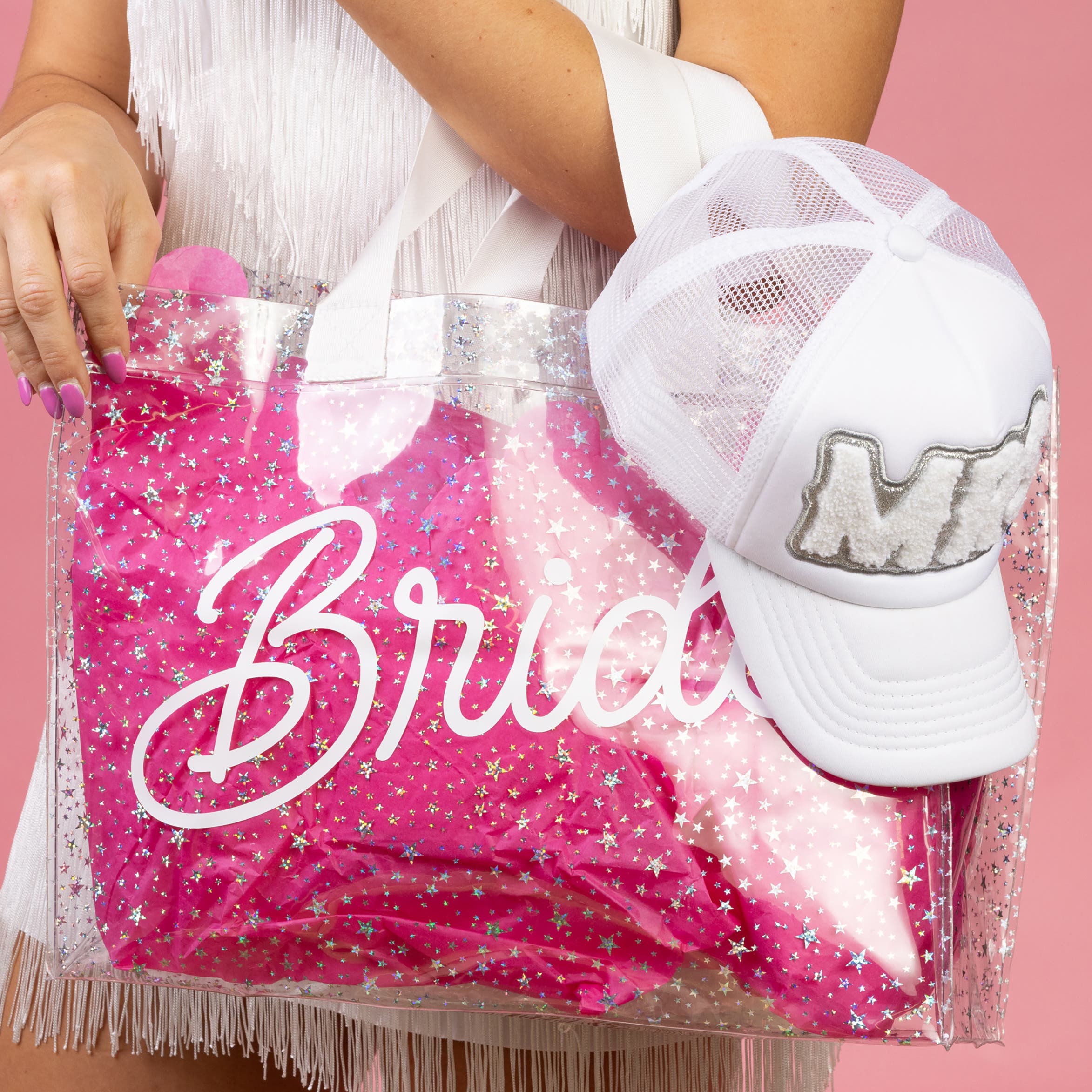 Totalee Gift Bride Large Star Tote Plastic Clear, Alternate, color, 