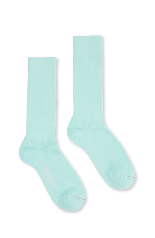 Fortela 2 Mid-length Lisle Cotton Socks In Blue