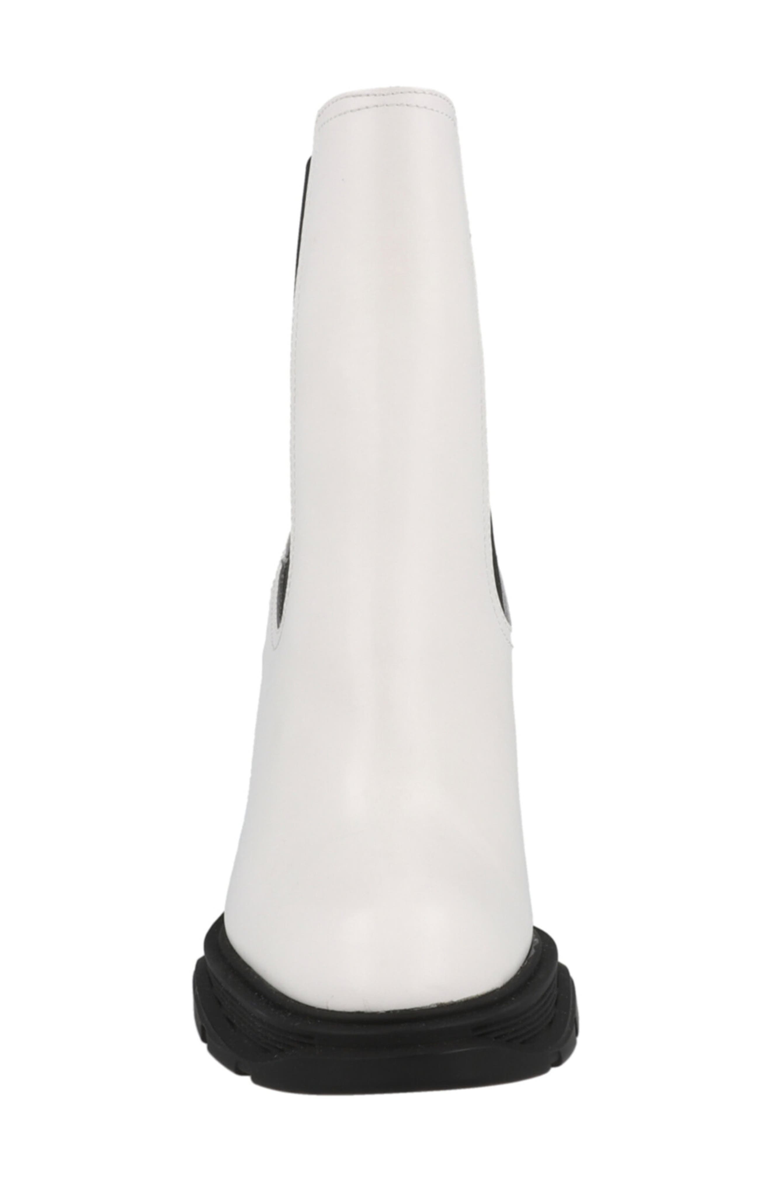 McQueen Heeled Chelsea Boot, Alternate, color, Ivory Black