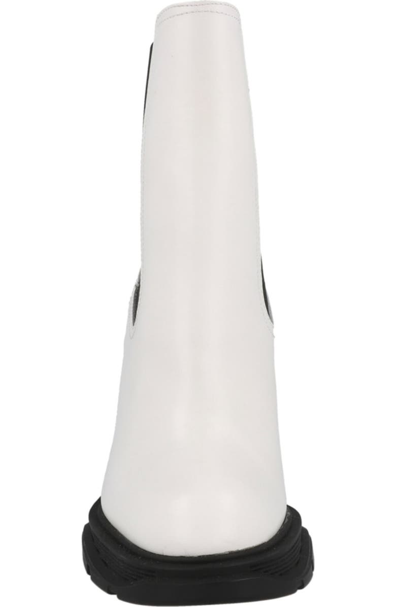 McQueen Heeled Chelsea Boot, Alternate, color, Ivory Black