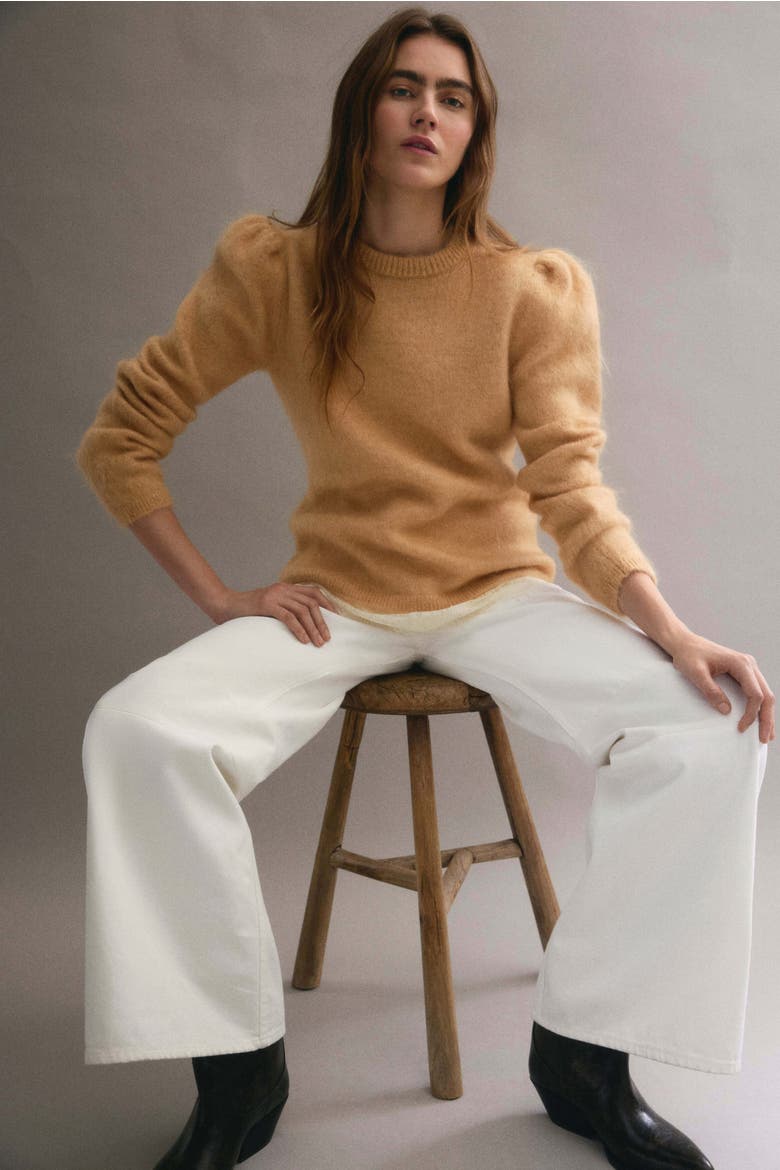 Mohair-blend Jumper, Main, color, Beige