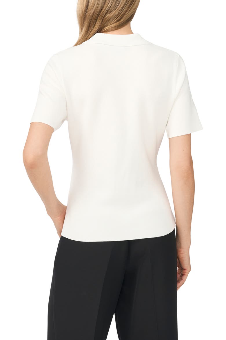 Eva Collar Peplum Short Sleeve Cardigan, Alternate, color, NEW IVORY