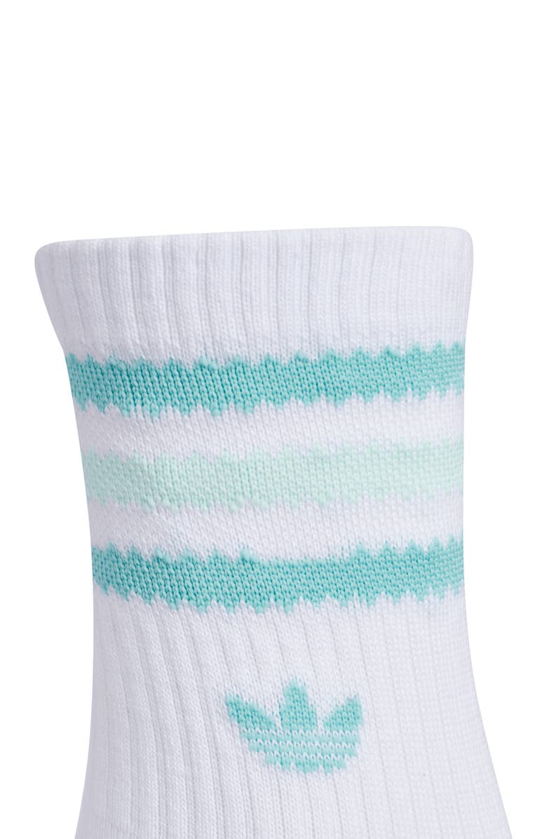 adidas Assorted 3-Pack Kids' Originals Roller 3.0 Crew Socks, Alternate, color, White/ Mint/ Silver Green