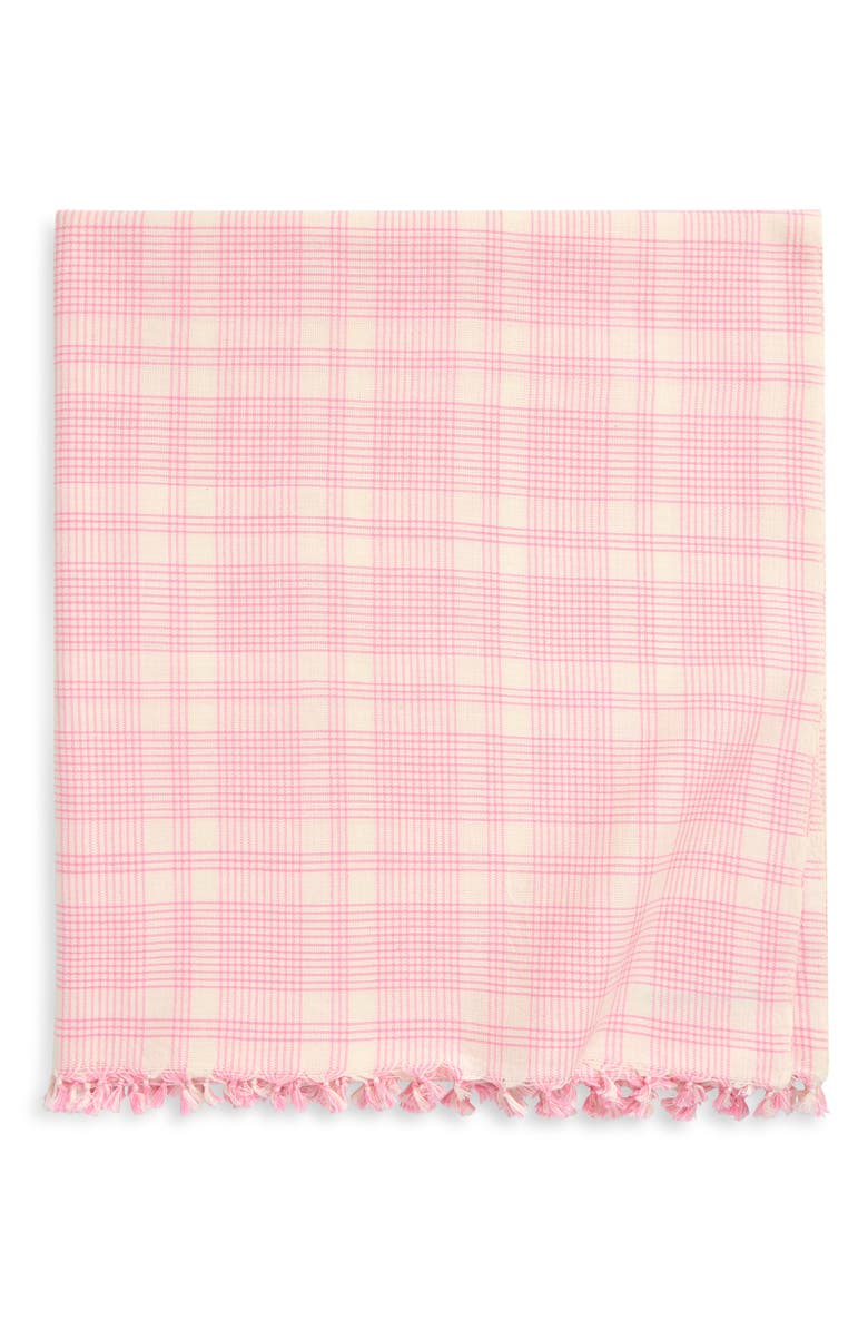 Heather Taylor Home Marianne Plaid Small Tablecloth, Main, color, Peony