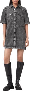 AllSaints Rock Short Sleeve Denim Shirtdress
