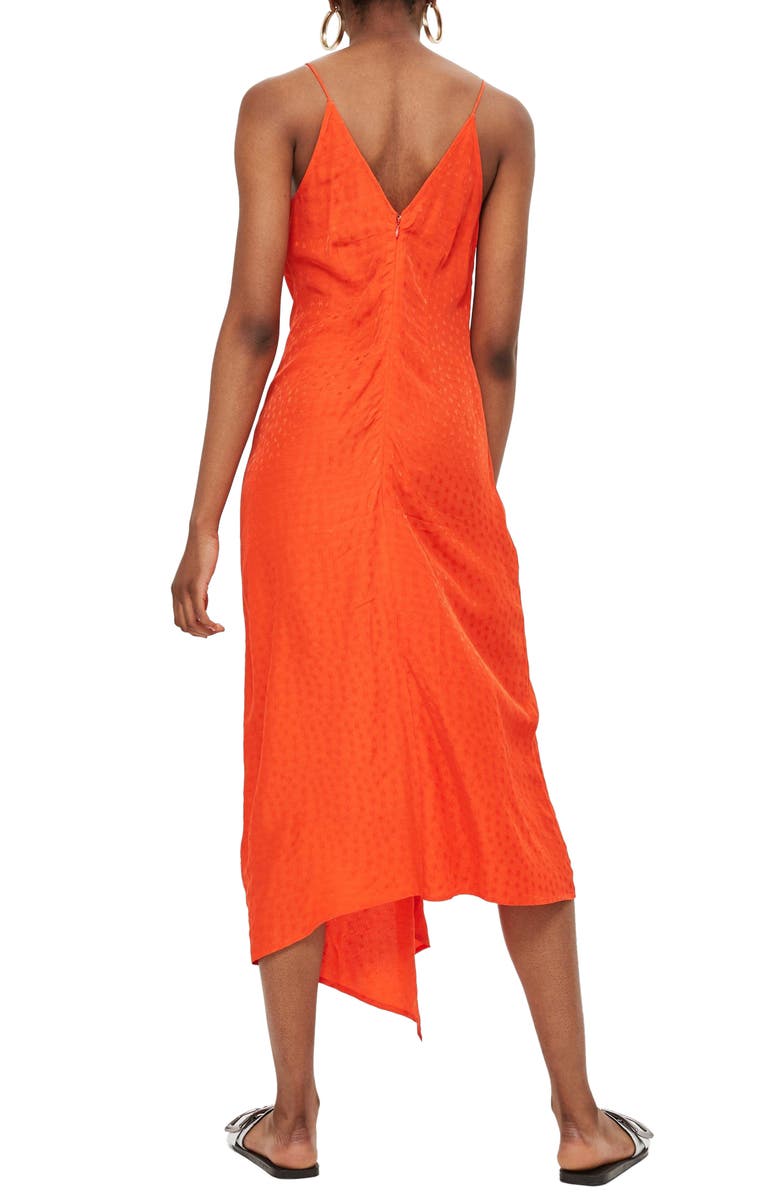 Topshop Star Jacquard Ruched Slipdress, Alternate, color, 