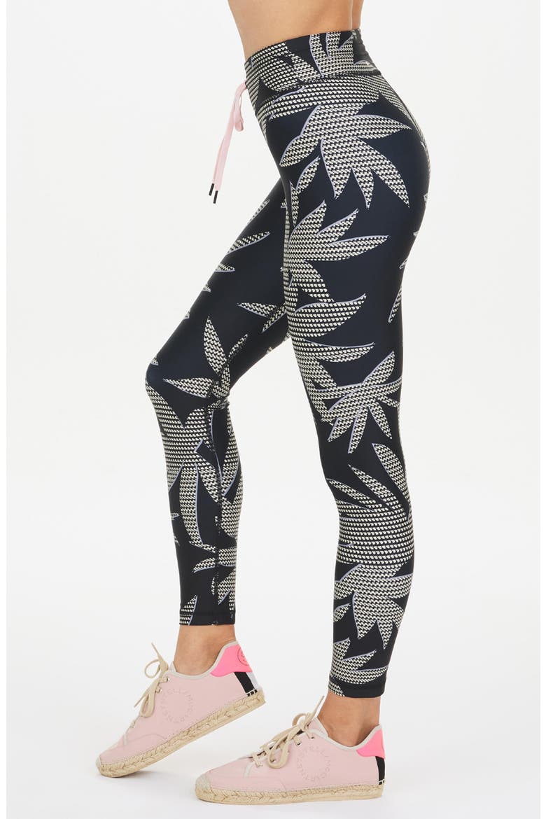 Palm High Waist Midi Leggings, Alternate, color, ABSTRACT