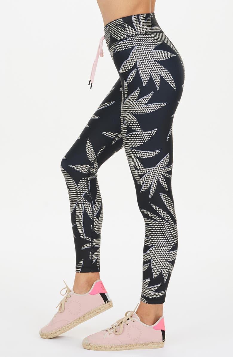 The Upside Palm High Waist Midi Leggings, Alternate, color, 
