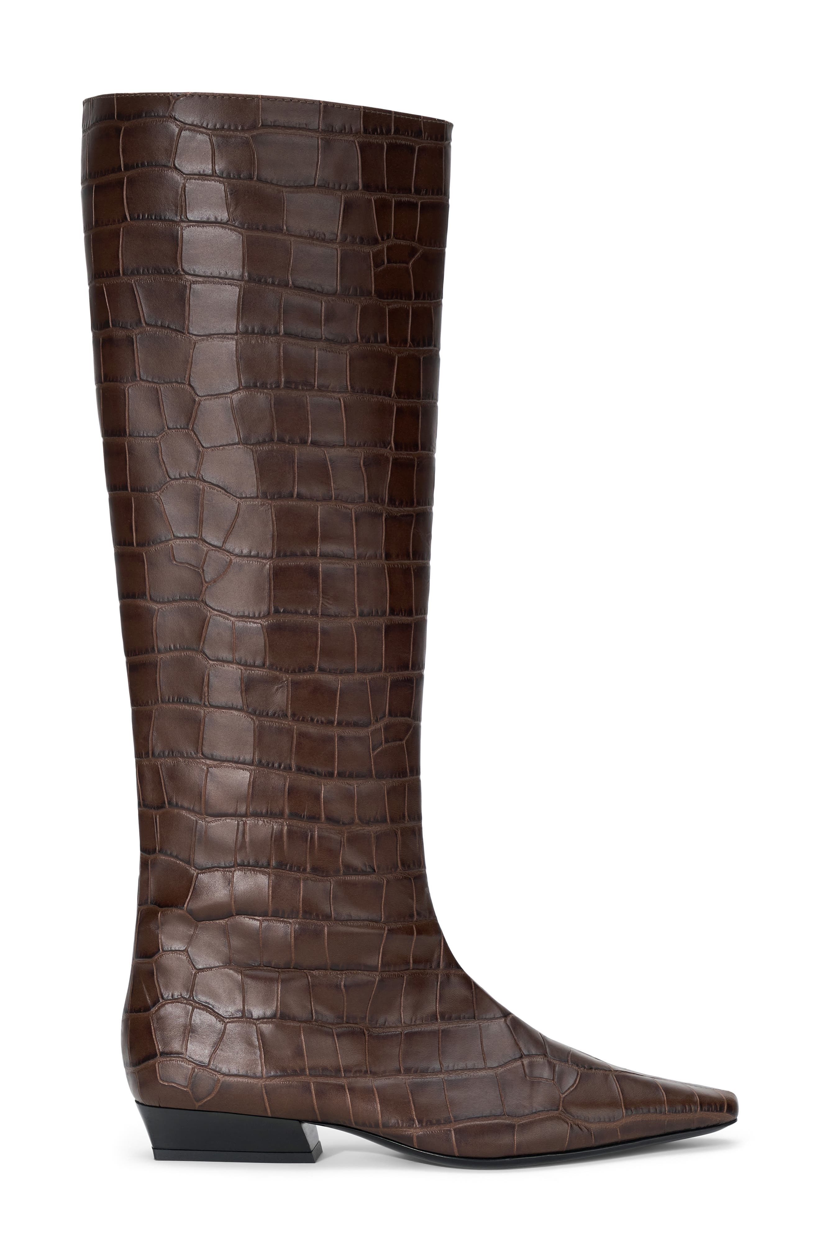 Wally Flat Knee High Boot, Main, color, ESPRESSO CROCO