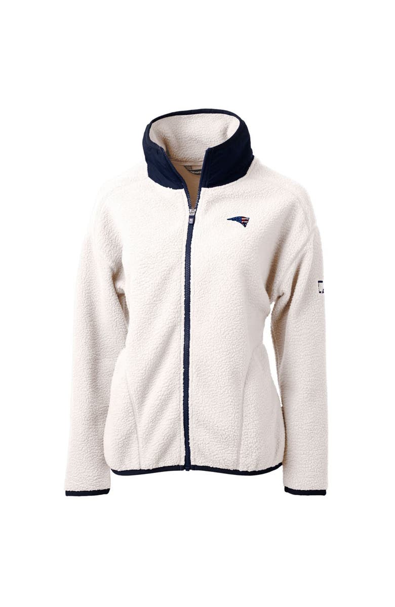 Cutter & Buck Women's Cutter & Buck Cream New England Patriots Cascade Eco Sherpa Fleece Full-Zip Jacket, Alternate, color, 