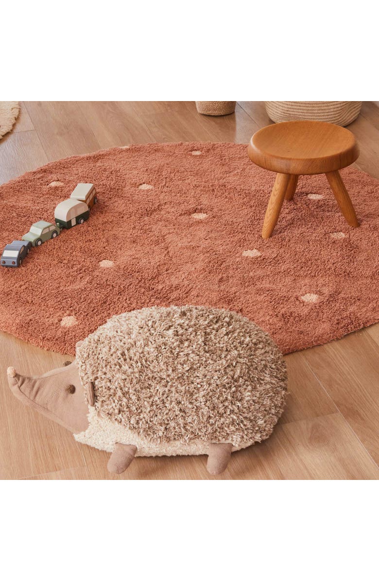 Lorena Canals Washable Rug Round Dot, Alternate, color, Chestnut, Rose