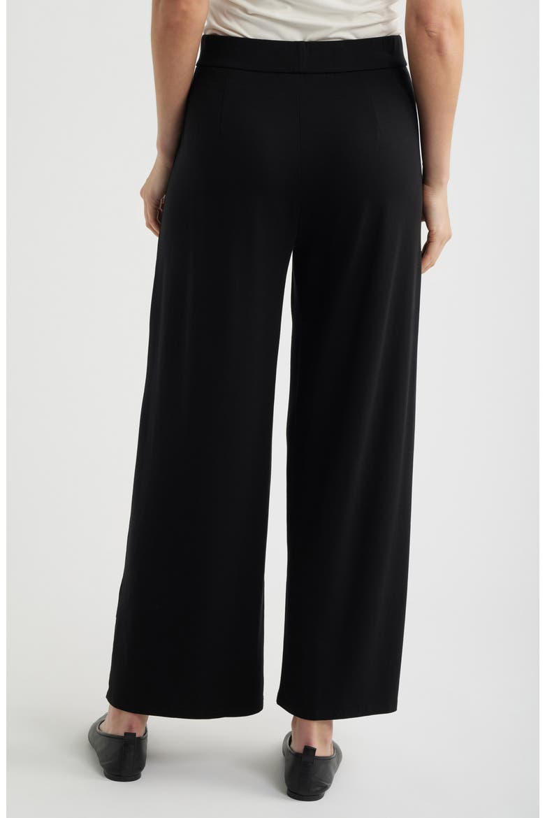Side Slit Wide Leg Ankle Pants, Alternate, color, BLACK
